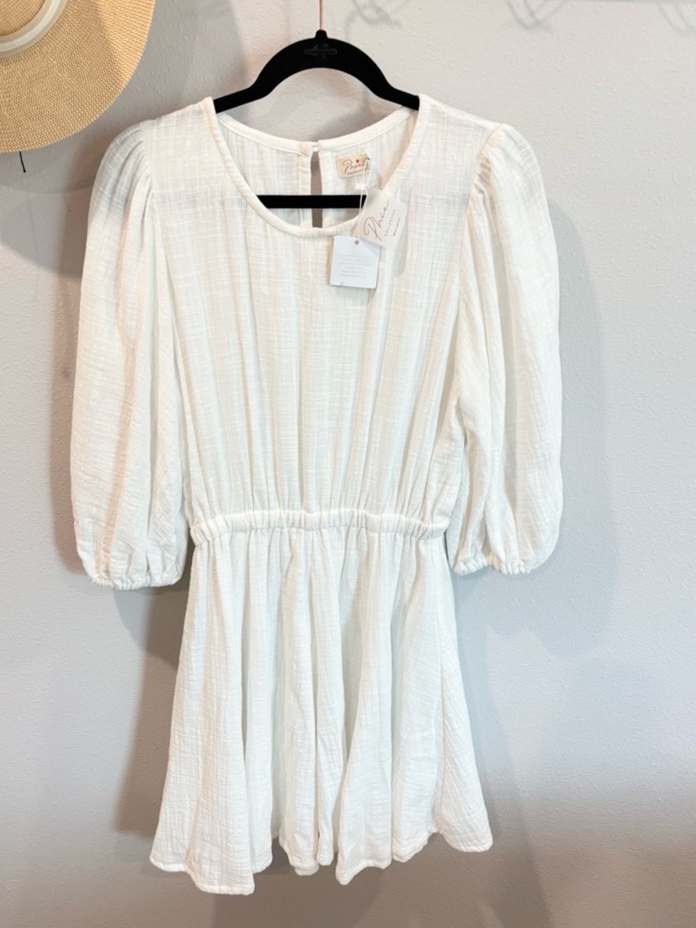 Phie Collective Organic Cotton Creamy white mini dress size Medium